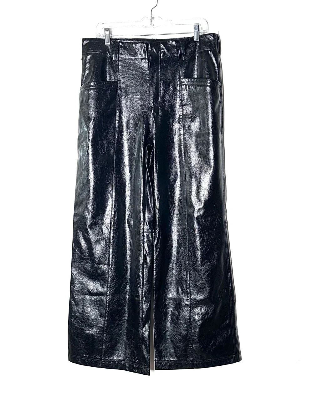 Free People: Star-Crossed Lovers Vegan Wide Straight-Leg Pants In Black 12